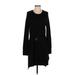 Mossimo Casual Dress - Sweater Dress Crew Neck Long sleeves: Black Print Dresses - Women's Size Small