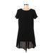 H By Halston Casual Dress - Shift Scoop Neck Short sleeves: Black Print Dresses - Women's Size 8