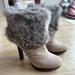 Coach Shoes | Coach Suede And Rabbit Fur Platform Heeled Boots, Size 6 | Color: Tan | Size: 6