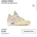 Nike Shoes | Jordan 4 Retro Off-White Sail (Women’s) | Color: Cream/Yellow | Size: 8