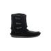 Bearpaw Ankle Boots: Winter Boots Wedge Boho Chic Black Solid Shoes - Women's Size 7 - Round Toe