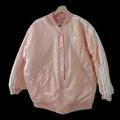 Adidas Jackets & Coats | Adidas Women's Salmon Pink Satin Long Bomber Jacket Nwt $160 Size Small | Color: Pink | Size: S