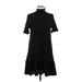 Zara Casual Dress - DropWaist High Neck Short sleeves: Black Print Dresses - Women's Size Small