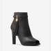 Michael Kors Shoes | Michael Kors Winslow Leather & Logo Open Toe Ankle Boots Size 8.5 | Color: Black/Brown | Size: 8.5
