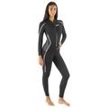 SEAC Invidia Lady, 3 mm Neopren, Ultrastretch, einteiliger Neoprenanzug mit Frontreißverschluss zum Tauchen, Schnorcheln und Freitauchen, schwarz, XL