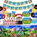 Party Favor Party Decorations Birthday Party Supplies, Banner, Flatware, Fork, Plates, Napkins, Balloon, Cake Toppers, Tablecloth, Gift Bags Birthday Party Favor Pack Set for Kids Boy Girls