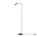 MiniSun Modern Cool Grey and Black GU10 Angled Floor Lamp with a Black Marble Base - Complete with a 5W LED Bulb [3000K Warm White]