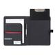 Leathario A4 Conference Folder Portfolio Document Folder with Writing Pad Black