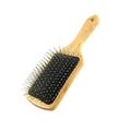 Wooden Massage Hair Brush Metal Bristles With Cushion Best Wooden Detangler that Can be used with Blow Drying and Straightening (#6)