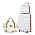 Kono Suitcase Trolley Carry On Hand Cabin Luggage Hard Shell Travel Bag with TSA Lock, The Suitcase Included 1pcs Travel Bag, 1pcs Toiletry Bag and 1pcs Cosmetic Case