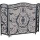 NATWEE Spark Protection Ornate Black Floral Design Iron Fireplace Screen Mesh, 3 Panel Spark Safety Fire Guard Screens for Open Fire/Wood Burner/Gas Fires, Tall 90cm It's so kind of you