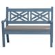 Winawood Maison and Garden Made to Measure 2 Seater Cushion (L115xD44xH5cm) Speyside Wood Effect 2 Seater Bench (L121.6xD60.4xH93.5cm) - Powder Blue Bench & Natural Cushion