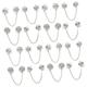 VALICLUD 16 Pcs Chain Cardigan Clip Sheer Cardigan for Women Dressy Shirt Collar Clip Rebozos Para Mujer Cardigan for Women Trendy Lapel Pin Heart Shaped Purse Alloy Metal Shirt Clip Miss