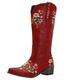 Cowboy Boots Ladies Pointed Toe Embroidery Knee High Boots Retro Stylish Western Cowgirl Cowboy Boots Combat Boots Brown Black Riding Boots Women Leather Boots Ladies Fancy Dress Boots Long Booties UK