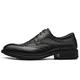 Ninepointninetynine Formal Shoes Dress Oxford for Men Lace Up Alligator Brogue Embossed Wing Tip Round Burnished Toe Leather Slip Resistant Anti-Slip Low Top Wedding (Color : Black, Size : 7 UK)