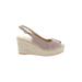 Cordani Wedges: Gray Print Shoes - Women's Size 38 - Peep Toe