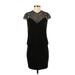 Betsy & Adam Casual Dress - Bodycon: Black Chevron/Herringbone Dresses - Women's Size 4