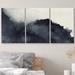 IDEA4WALL Triptych Faded Gradient Zen Ink Dots Abstract Framed Canvas Art 3 Pieces Painting Print Wall Decor Canvas in White | 36" H x 24" W | Wayfair