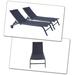 Latitude Run® High quality outdoor adjustable chaise lounge set of 2 w/ wheels Metal in Black | 36.61 H x 23.63 W x 66.11 D in | Wayfair