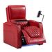 Red Barrel Studio® Zero Gravity Home Theater Seating Top Grain Leather Recliner Sofa Power Headrest Footrest Red Genuine Leather | Wayfair