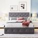 Red Barrel Studio® Liron Platform Storage Bed Upholstered/Linen in Gray | 48.6 H x 77.9 W x 58.8 D in | Wayfair B812F8772E6A44DCB1A97F59DB776584
