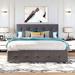 Red Barrel Studio® Lisania Platform Storage Bed Upholstered/Linen in Gray | 43.3 H x 83.1 W x 65.7 D in | Wayfair 82FA7802DC7C4472BFE6BB8140B15FDD