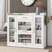 Red Barrel Studio® Louit Accent Cabinet Wood in White | 40.5 H x 47.2 W x 14.1 D in | Wayfair B85490F96A494ADC9ADF5A9C18241D15