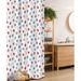 The Holiday Aisle® Stall Shower Curtain Xmas Cones Ornaments Red & Pale Blue_37090 Polyester in White | 72 H x 36 W in | Wayfair