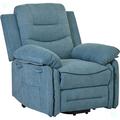 Latitude Run® Power Lift Chair for Elderly w/ Adjustable Massage & Heating Function Linen in Black | 41.06 H x 37.93 W x 36.73 D in | Wayfair Recliners