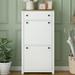 Latitude Run® 12 Pair Shoe Storage Cabinet Manufactured Wood in White | 47.2 H x 23.6 W x 9.4 D in | Wayfair 5700ADBCBDE041339B8AC8D53196D2E7