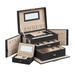 Latitude Run® Portable Jewelry Box Faux Leather/Velvet in Black | 6.9 H x 10.2 W x 7.2 D in | Wayfair D3CD9BCE07E04FE5950C54F351F8132F