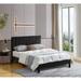 Ebern Designs Widcombe Platform Bed Wood & /Upholstered/Metal/Linen in Black | 45.27 H x 61.41 W x 81.49 D in | Wayfair