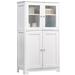 Latitude Run® Bathroom Storage Cabinet, en Free-Standing Floor Cabinet For Kitchen/Living Room/Bathroom Use Manufactured in Brown/White | Wayfair