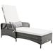 Winston Porter Philesha 79" Long Reclining Single Chaise w/ Cushions Wicker/Rattan in Gray | 40 H x 29 W x 79 D in | Outdoor Furniture | Wayfair