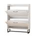 Loon Peak® 32 Pair Shoe Storage Cabinet Metal/Manufactured Wood in White | 40 H x 31.5 W x 9.5 D in | Wayfair 6FB69DAAE0F84549BA636F8C1CB07DFA