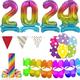 Silvester 2023 Partyset bunt Dekoration Party Deko