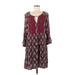 C established 1946 Casual Dress: Burgundy Paisley Dresses - Women's Size Large