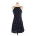 Hollister Casual Dress - A-Line: Black Floral Motif Dresses - Women's Size X-Small