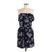 Mossimo Supply Co. Casual Dress - Mini Strapless Sleeveless: Blue Floral Dresses - Women's Size Medium