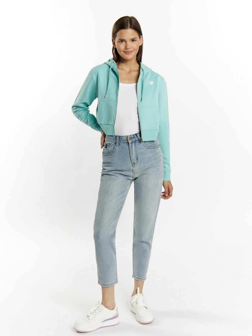 MyMo Kapuzenpullover mit Reißverschluss Damen aqua, XS Image