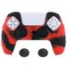 PlayVital Raging Warrior Edition Controller Protective Case Cover for ps5 Anti-Slip Rubber Protector for ps5 Wireless Controller Soft Silicone Skin for ps5 Controller with Thumb Grips - Red & Black