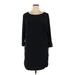 White House Black Market Casual Dress - DropWaist Scoop Neck 3/4 sleeves: Black Solid Dresses - Women's Size X-Large