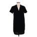 Lush Casual Dress - Mini V Neck Short sleeves: Black Solid Dresses - Women's Size Small