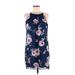 I.N. San Francisco Casual Dress - Shift: Blue Floral Dresses - Women's Size Medium