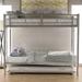 Stylish Twin over Twin Bunk Bed with Trundle and Two ladders, Silver