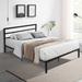 Black, Grey Queen Size Metal Bed Frame with Under-Bed Storage, Easy Assembly, Noise-Free, No Box Spring Needed