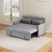 54" Modern Minimalist Velvet Multi-functional Convertible Loveseat Pull Out Sofa Bed Included Two Pillows,Multi-scene Use