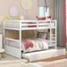 Artsy Full over Full Bunk Bed with Trundle, Ladder and Safety Rails for Kids, Convertible to 2 Full Size Platform Bed, Espresso