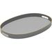 American Atelier Serving Oval Tray with Gold Trimming Handles - 15.3 x 10.6 in