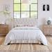 Beige Linen Upholstered Platform Bed with Saddle Curved Headboard and Diamond Tufted Details, Full